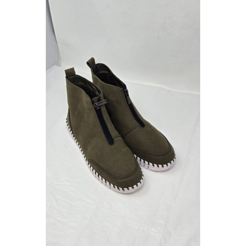 Ilse Jacobsen Tulip Zip Ankle Boots 6071 Deep Olive 40 US 9 - Picture 2 of 10